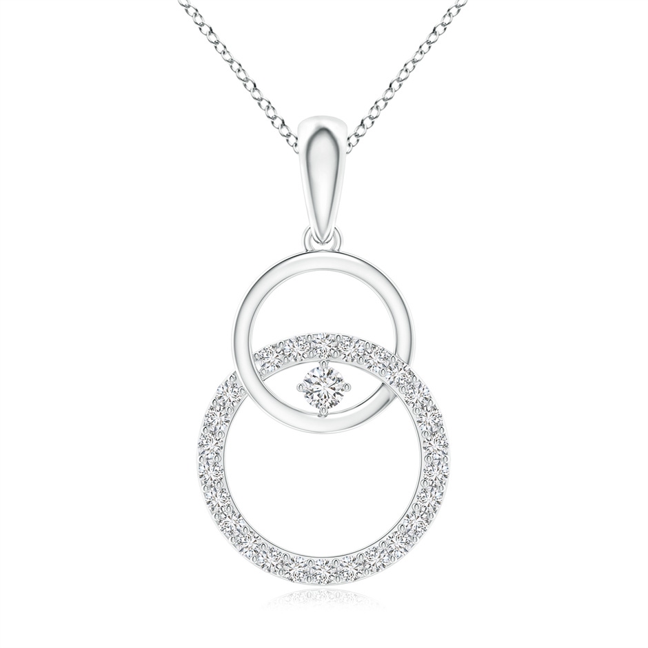 2.2mm HSI2 Diamond Interlocking Circle Pendant in White Gold 