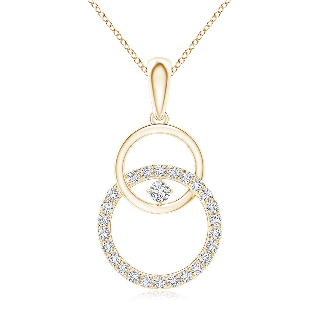 2.2mm HSI2 Diamond Interlocking Circle Pendant in Yellow Gold