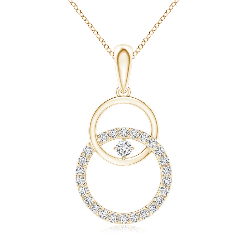 2.2mm HSI2 Diamond Interlocking Circle Pendant in Yellow Gold 