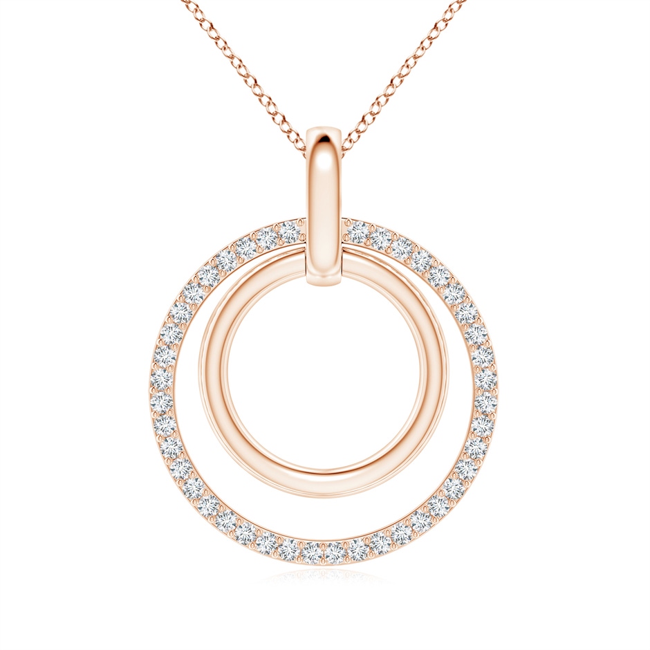 1.1mm GVS2 Diamond Double Circle Pendant in Rose Gold 