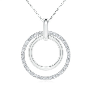 1.1mm GVS2 Diamond Double Circle Pendant in White Gold