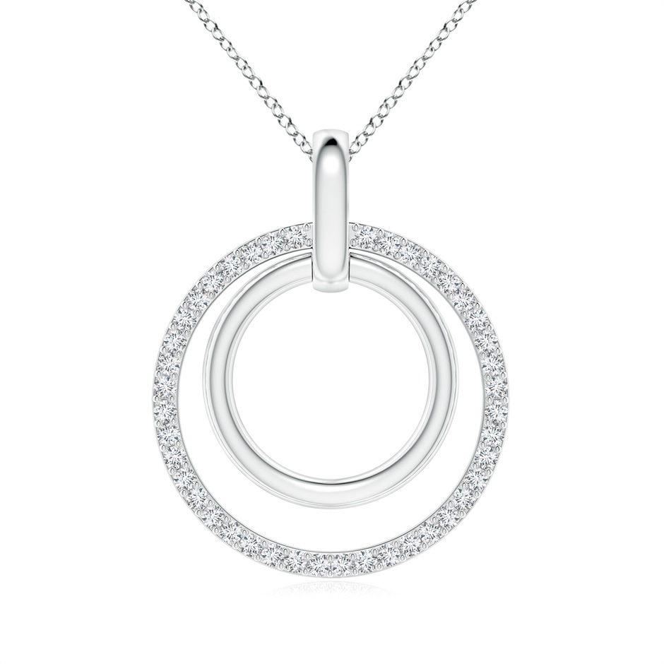 1.1mm GVS2 Diamond Double Circle Pendant in White Gold 
