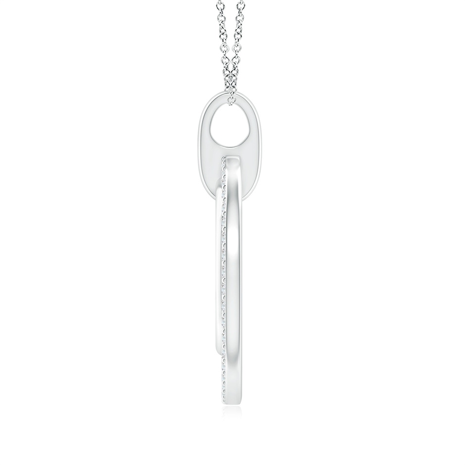 1.1mm GVS2 Diamond Double Circle Pendant in White Gold side 1