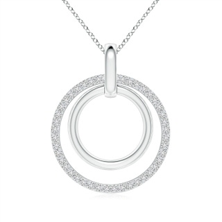 1.1mm HSI2 Diamond Double Circle Pendant in White Gold