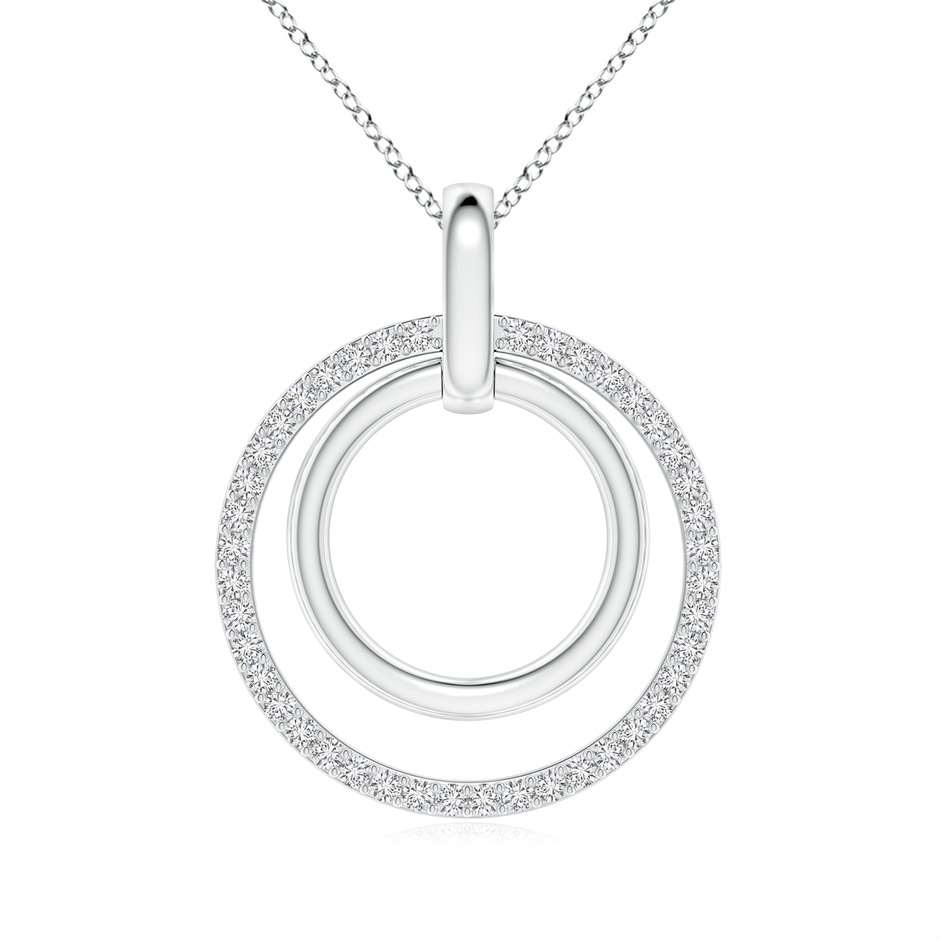 1.1mm HSI2 Diamond Double Circle Pendant in White Gold 