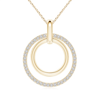 1.1mm HSI2 Diamond Double Circle Pendant in Yellow Gold