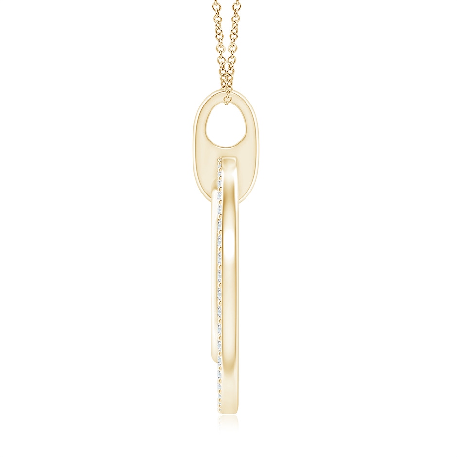 1.25mm GVS2 Diamond Double Circle Pendant in Yellow Gold side 1