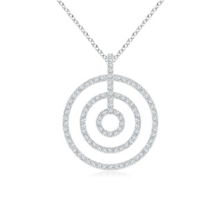 1.1mm GVS2 Diamond Concentric Circle Pendant in White Gold