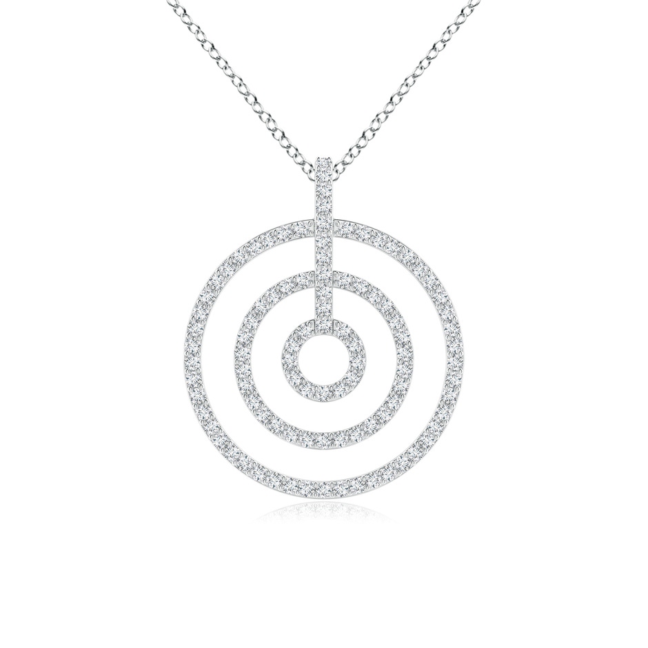 1.1mm GVS2 Diamond Concentric Circle Pendant in White Gold 