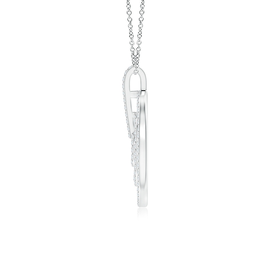 1.1mm GVS2 Diamond Concentric Circle Pendant in White Gold side 1