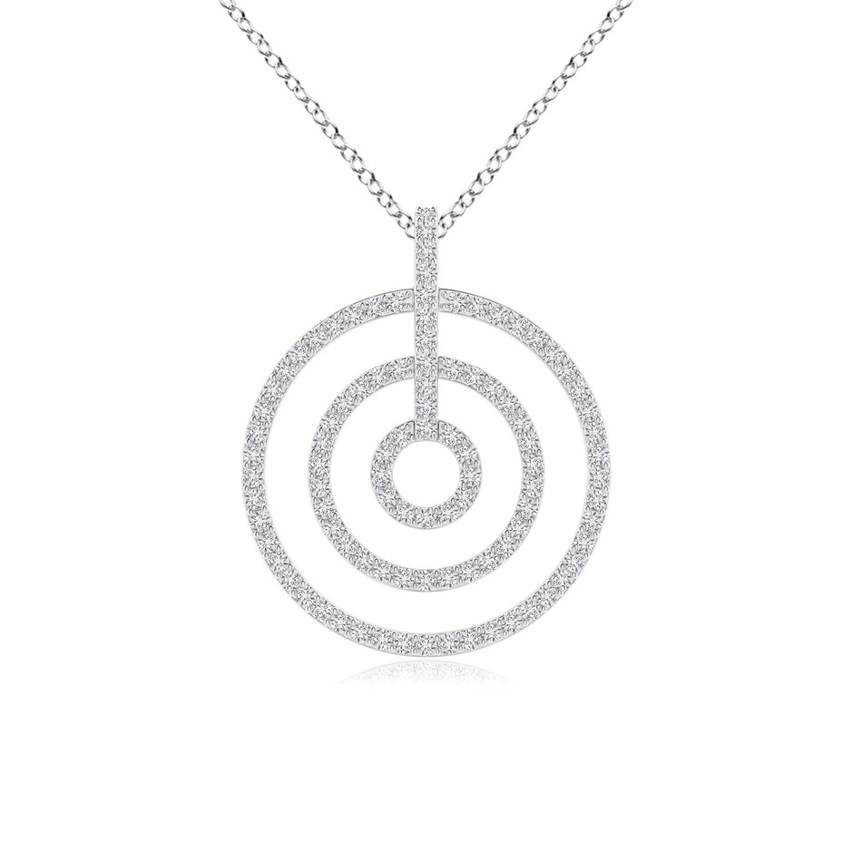 1.1mm HSI2 Diamond Concentric Circle Pendant in White Gold 