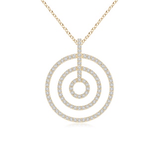 1.1mm HSI2 Diamond Concentric Circle Pendant in Yellow Gold