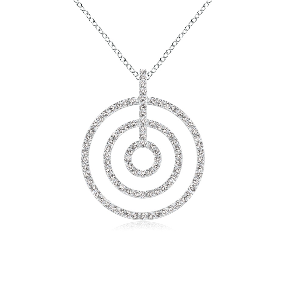 1.1mm IJI1I2 Diamond Concentric Circle Pendant in White Gold 