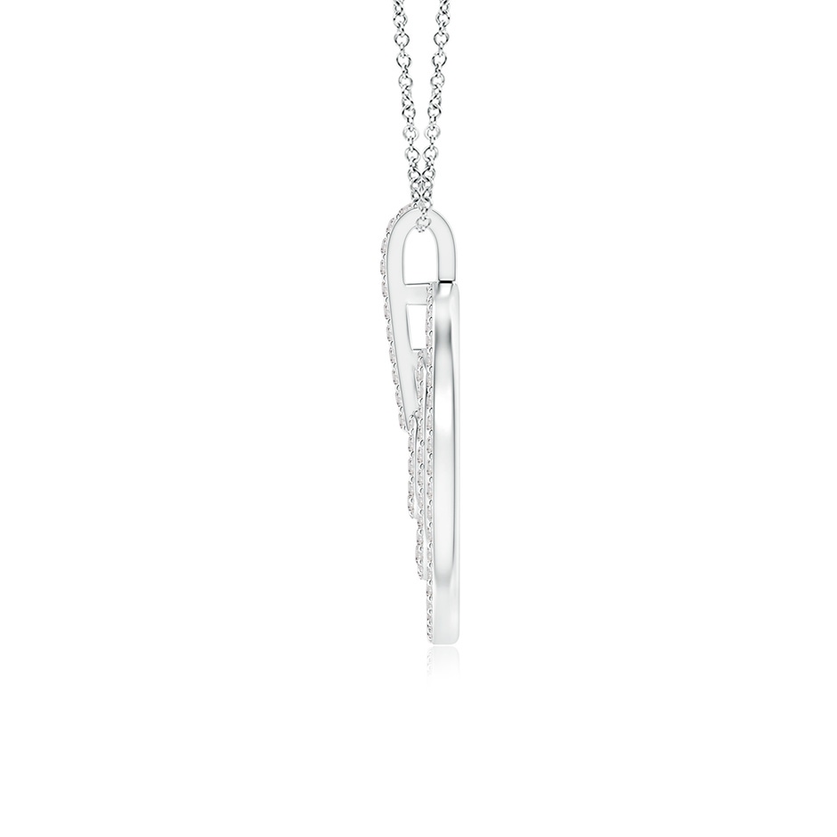 1.1mm IJI1I2 Diamond Concentric Circle Pendant in White Gold side 1