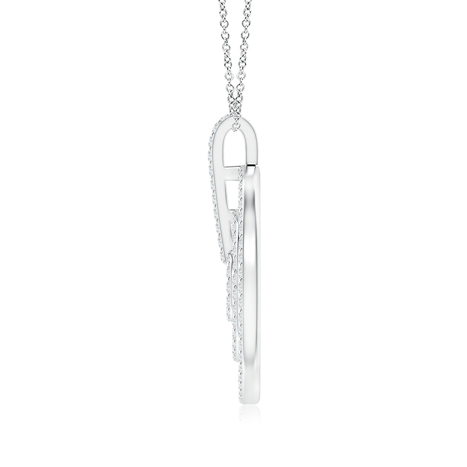 1.3mm GVS2 Diamond Concentric Circle Pendant in White Gold side 1