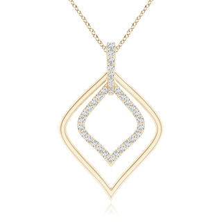 1.35mm GVS2 Diamond Leaf-Shaped Drop Pendant in Yellow Gold