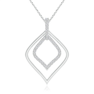 1.35mm HSI2 Diamond Leaf-Shaped Drop Pendant in White Gold