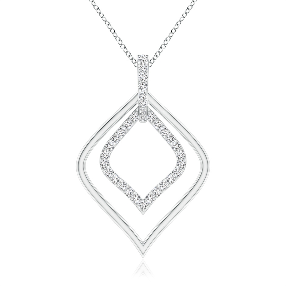 1.35mm HSI2 Diamond Leaf-Shaped Drop Pendant in White Gold 