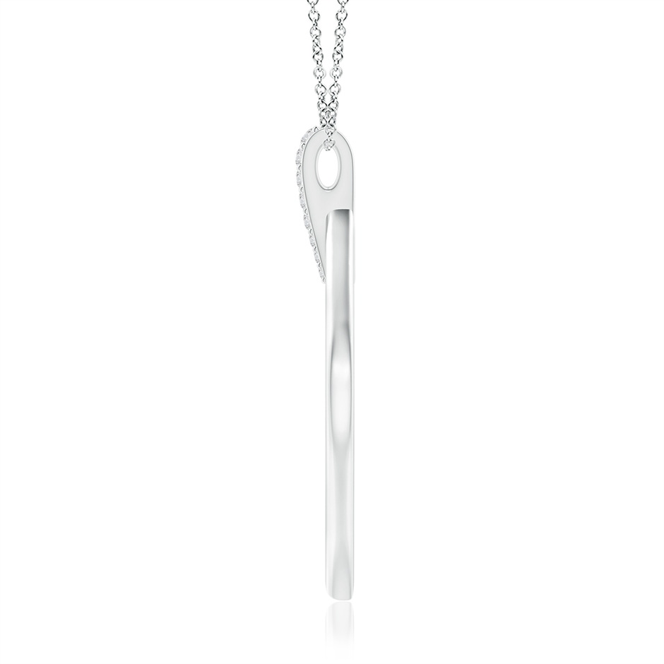 1.35mm HSI2 Diamond Leaf-Shaped Drop Pendant in White Gold side 1