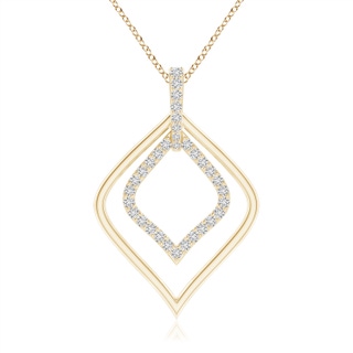 1.35mm HSI2 Diamond Leaf-Shaped Drop Pendant in Yellow Gold