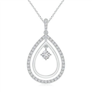 3.5mm HSI2 Double Pear-Shaped Drop Pendant with Dangling Diamond Accent in White Gold