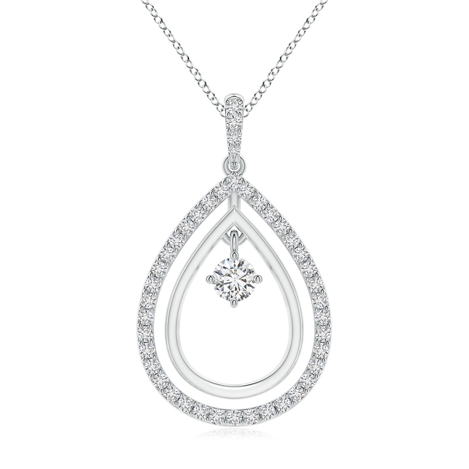 3.5mm HSI2 Double Pear-Shaped Drop Pendant with Dangling Diamond Accent in White Gold 