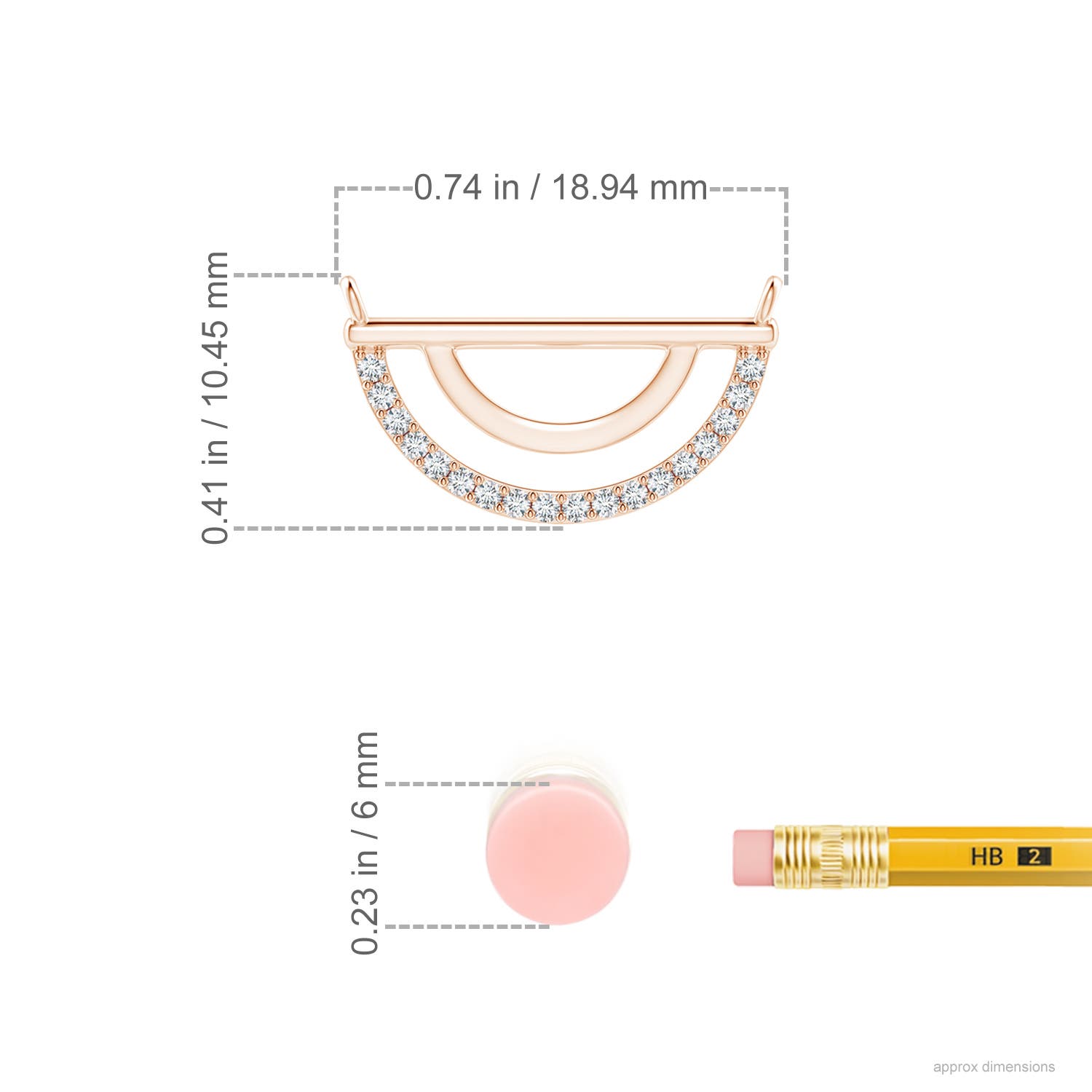 F-G, VS / 0.11 CT / 14 KT Rose Gold