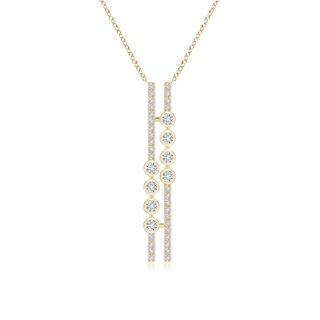 1.9mm HSI2 Double Vertical Bar Pendant with Bezel-Set Diamonds in Yellow Gold