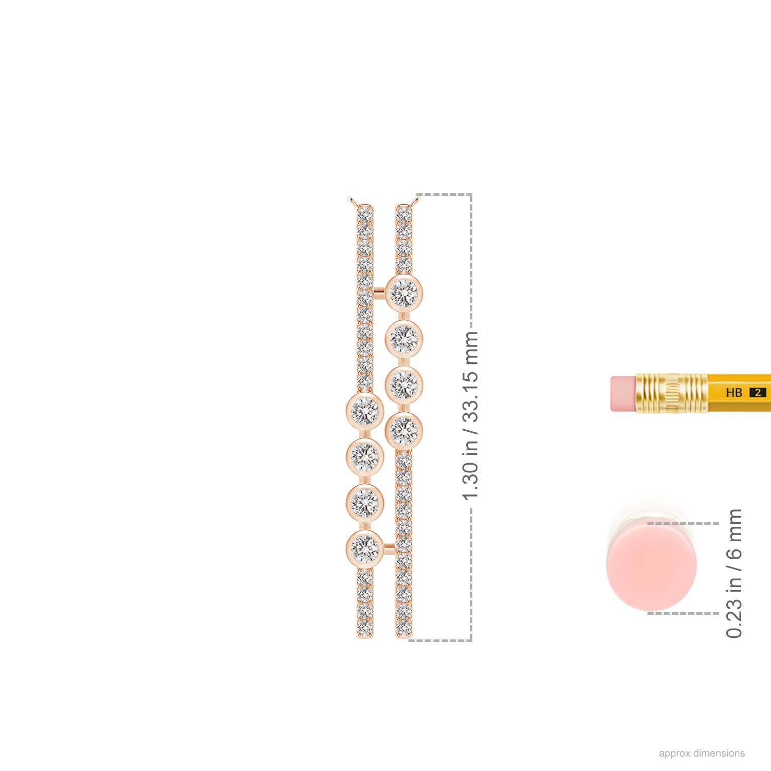 I-J, I1-I2 / 0.38 CT / 14 KT Rose Gold