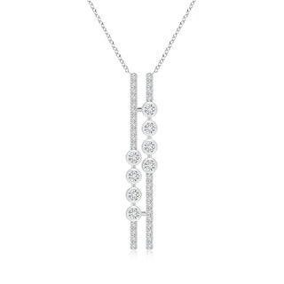 2.1mm HSI2 Double Vertical Bar Pendant with Bezel-Set Diamonds in White Gold