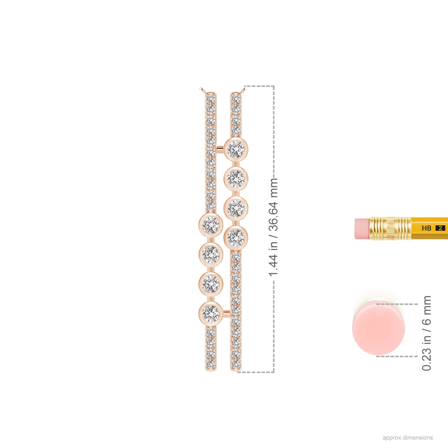 I-J, I1-I2 / 0.49 CT / 14 KT Rose Gold