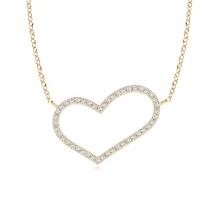 0.9mm GVS2 Diamond Asymmetrical Heart Pendant in Yellow Gold