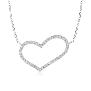 1mm HSI2 Diamond Asymmetrical Heart Pendant in White Gold