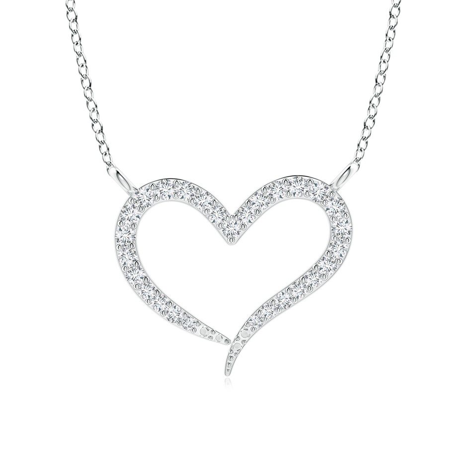 1.1mm GVS2 Diamond Wavy Heart Pendant in P950 Platinum 