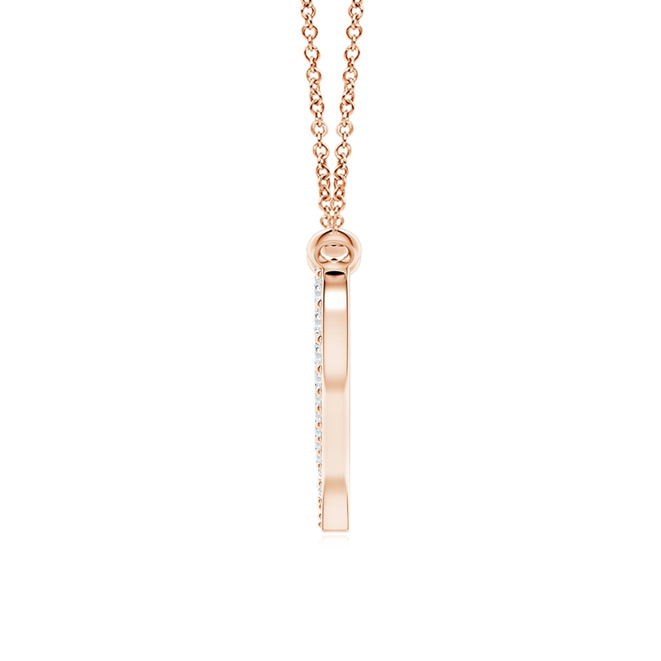 1.1mm GVS2 Diamond Wavy Heart Pendant in Rose Gold side 1