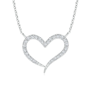 1.1mm GVS2 Diamond Wavy Heart Pendant in White Gold