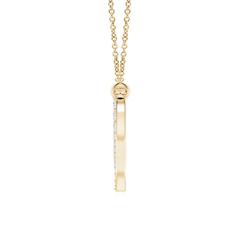 1.1mm GVS2 Diamond Wavy Heart Pendant in Yellow Gold