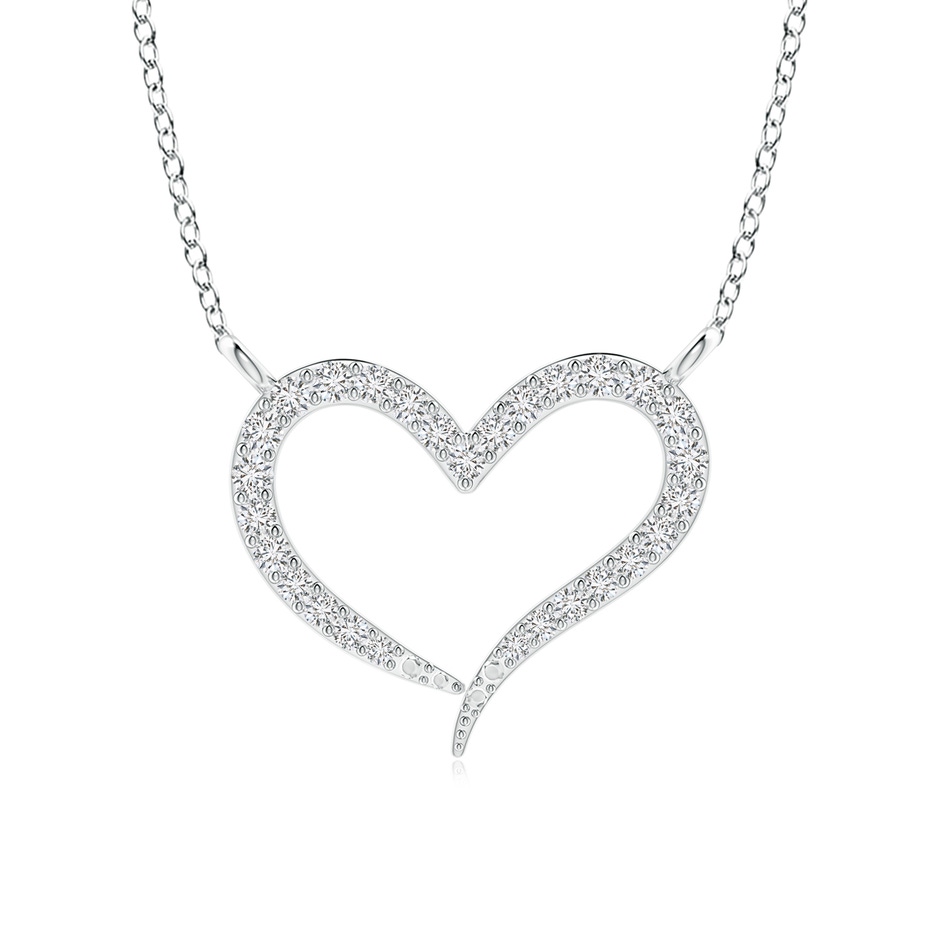 1.1mm HSI2 Diamond Wavy Heart Pendant in P950 Platinum 