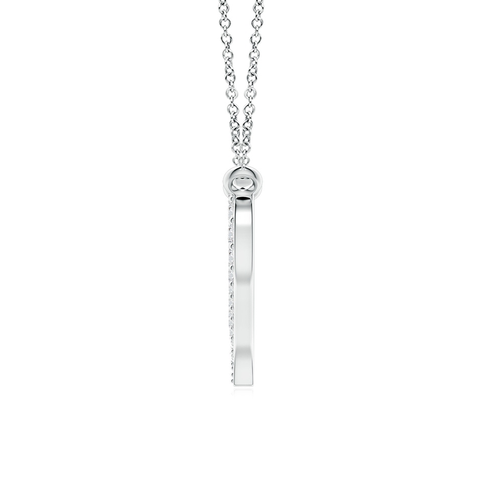 1.1mm HSI2 Diamond Wavy Heart Pendant in P950 Platinum side 1
