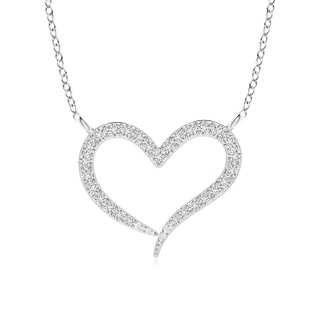 1.1mm HSI2 Diamond Wavy Heart Pendant in White Gold