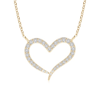 1.1mm HSI2 Diamond Wavy Heart Pendant in Yellow Gold