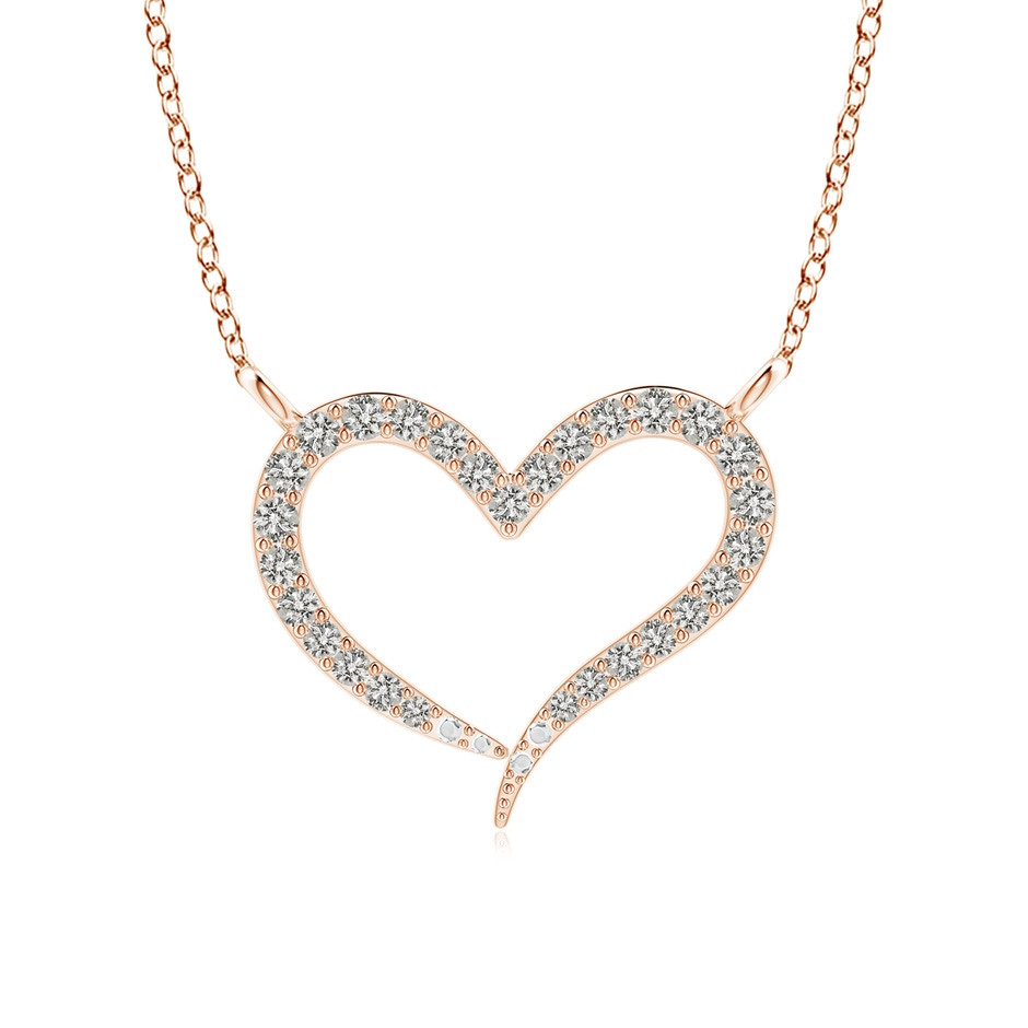 1.1mm KI3 Diamond Wavy Heart Pendant in Rose Gold 