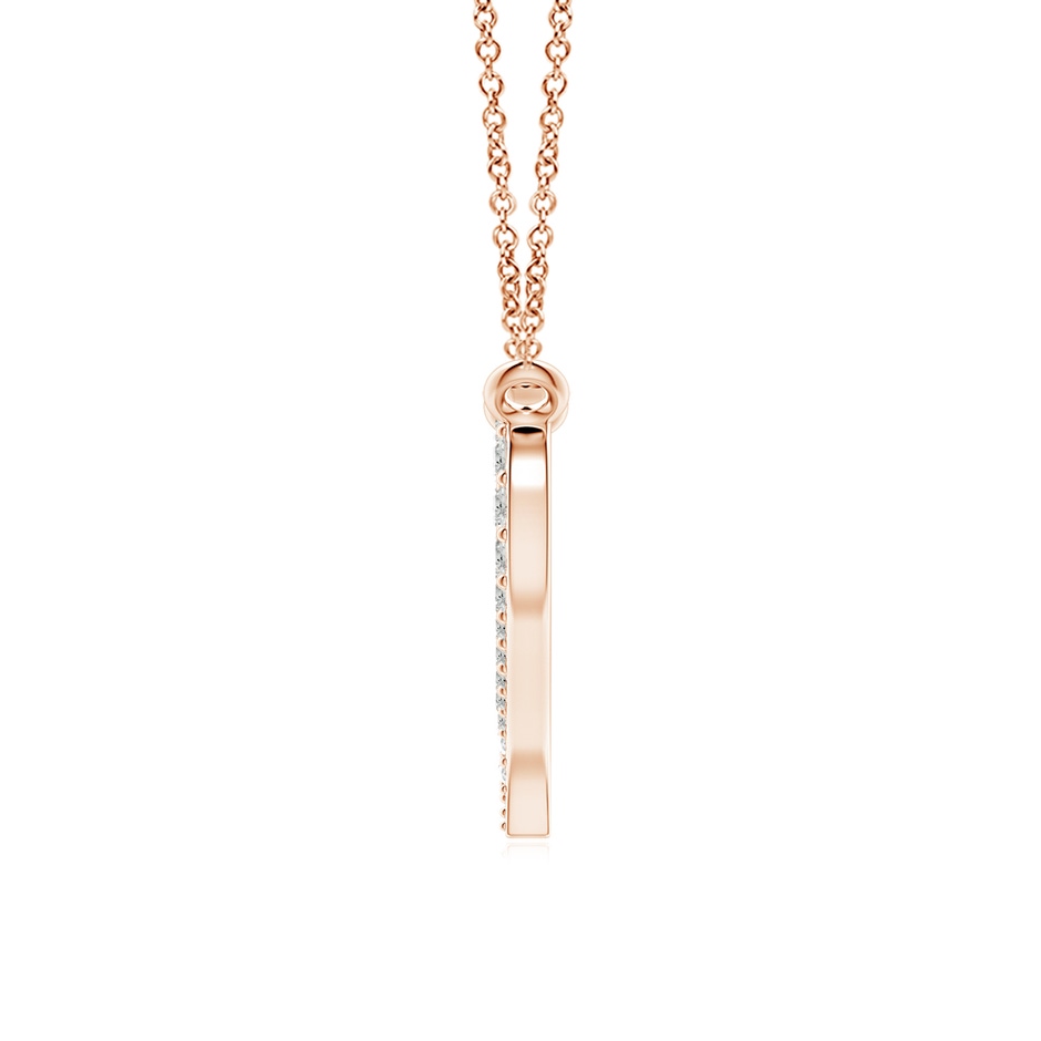 1.1mm KI3 Diamond Wavy Heart Pendant in Rose Gold side 1
