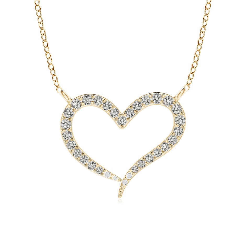1.1mm KI3 Diamond Wavy Heart Pendant in Yellow Gold 
