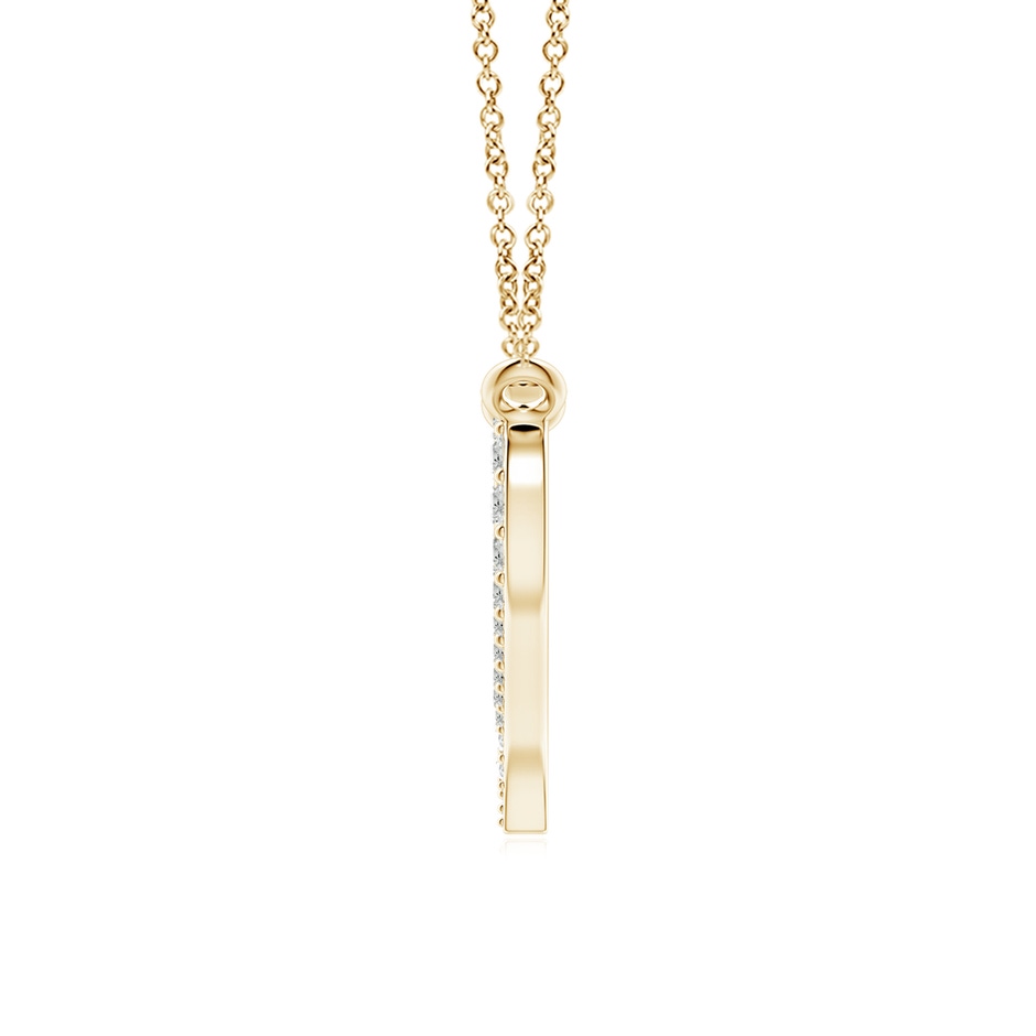 1.1mm KI3 Diamond Wavy Heart Pendant in Yellow Gold side 1