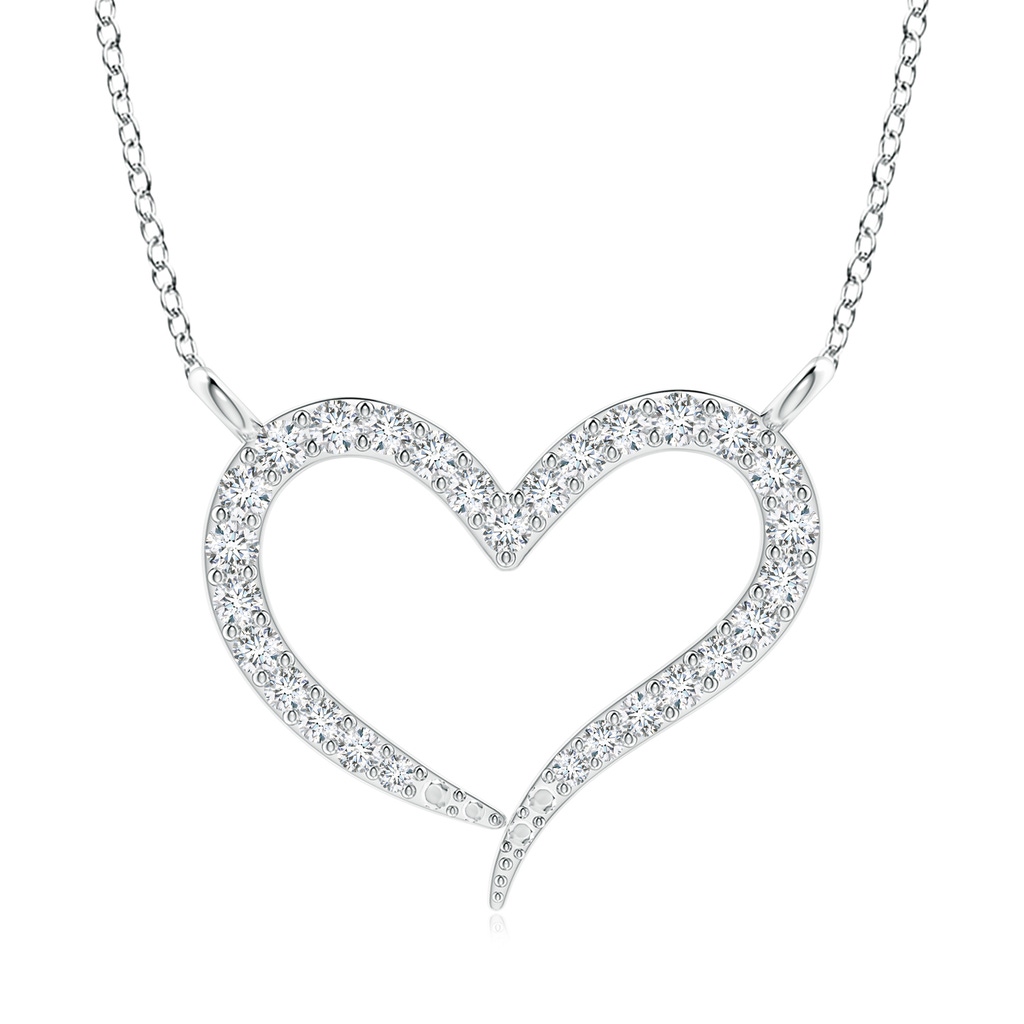 1.3mm GVS2 Diamond Wavy Heart Pendant in P950 Platinum