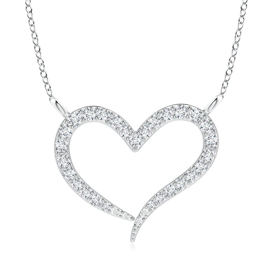 1.3mm GVS2 Diamond Wavy Heart Pendant in P950 Platinum 