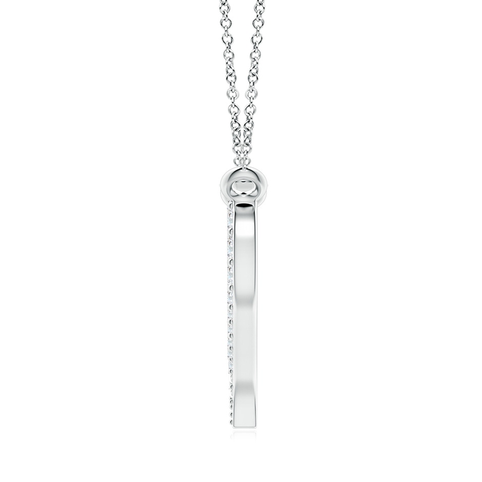 1.3mm GVS2 Diamond Wavy Heart Pendant in White Gold side 1
