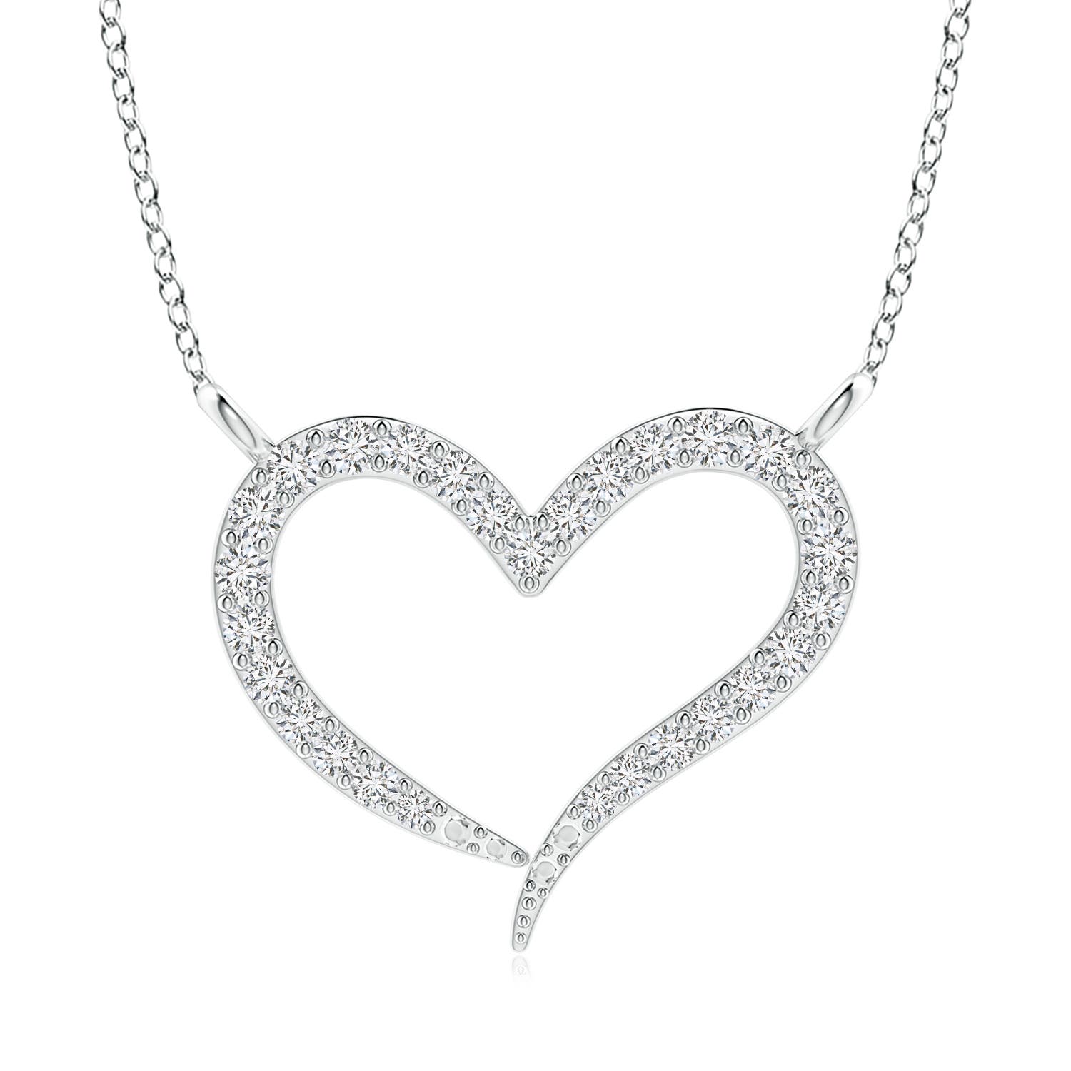 1.3mm HSI2 Diamond Wavy Heart Pendant in P950 Platinum