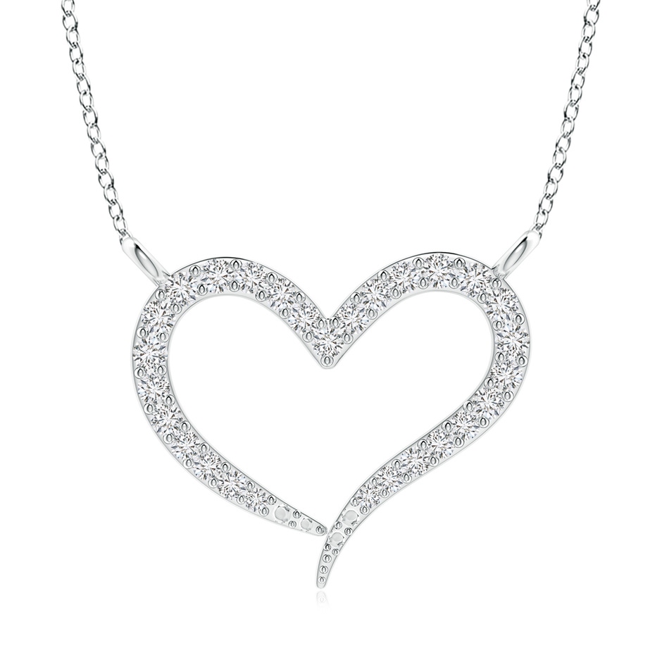 1.3mm HSI2 Diamond Wavy Heart Pendant in P950 Platinum 